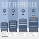 Aerolite 4-Piece ABS Lightweight Luggage Set – Expandable Cabin, Medium, Large & XL Hard Shell Suitcases with Spinner Wheels & TSA Lock – Blue