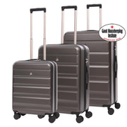 Aerolite 3-Piece Luggage Set – Lightweight Hard Shell Suitcases with 4 Dual Spinner Wheels & TSA Lock – Expandable Cabin (21”), Medium (24”), Large (28”) – Expandable Carry-On Case Included – Charcoal