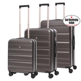Aerolite 3-Piece Luggage Set – Lightweight Hard Shell Suitcases with 4 Dual Spinner Wheels & TSA Lock – Expandable Cabin (21”), Medium (24”), Large (28”) – Expandable Carry-On Case Included – Charcoal