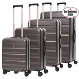 Aerolite 4-Piece ABS Lightweight Luggage Set – Expandable Cabin, Medium, Large & XL Hard Shell Suitcases with Spinner Wheels & TSA Lock – Charcoal