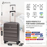 Aerolite Expandable 55x40x20cm to 55x40x23cm Ryanair Priority, Wizz Air Priority, Lufthansa Max Size Lightweight Hard Shell Carry On Hand Cabin Luggage Suitcase with 4 Wheels (CHARCOAL)