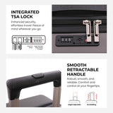 Aerolite Lightweight ABS Hard Shell 4 Wheel Spinner 3 Piece Travel Luggage Suitcase Set , Cabin + Medium + Large + Extra Large (CHARCOAL)