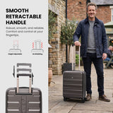 Aerolite Expandable 55x40x20cm to 55x40x23cm Ryanair Priority, Wizz Air Priority, Lufthansa Max Size Lightweight Hard Shell Carry On Hand Cabin Luggage Suitcase with 4 Wheels (CHARCOAL)
