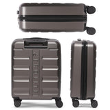 Aerolite Lightweight ABS Hard Shell 4 Wheel Spinner 3 Piece Travel Luggage Suitcase Set , Cabin + Medium + Large + Extra Large (CHARCOAL)