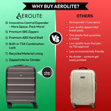 Aerolite Expandable 55x40x20cm to 55x40x23cm Ryanair Priority, Wizz Air Priority, Lufthansa Max Size Lightweight Hard Shell Carry On Hand Cabin Luggage Suitcase with 4 Wheels (CHARCOAL)