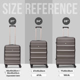 Aerolite 3-Piece Luggage Set – Lightweight Hard Shell Suitcases with 4 Dual Spinner Wheels & TSA Lock – Expandable Cabin (21”), Medium (24”), Large (28”) – Expandable Carry-On Case Included – Charcoal