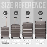 Aerolite 4-Piece ABS Lightweight Luggage Set – Expandable Cabin, Medium, Large & XL Hard Shell Suitcases with Spinner Wheels & TSA Lock – Charcoal