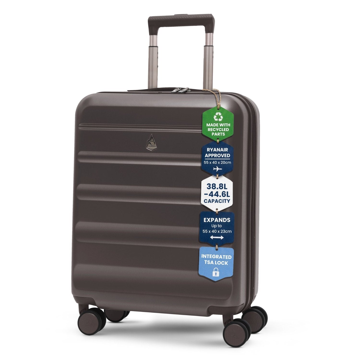 Expandable 55x40x20cm to 55x40x23cm Cabin – Ryanair & Wizz Air Max Carry On Suitcase 4 Wheels
