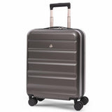 Aerolite Lightweight ABS Hard Shell 4 Wheel Spinner 3 Piece Travel Luggage Suitcase Set , Cabin + Medium + Large + Extra Large (CHARCOAL)
