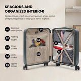 Aerolite Expandable 55x40x20cm to 55x40x23cm Ryanair Priority, Wizz Air Priority, Lufthansa Max Size Lightweight Hard Shell Carry On Hand Cabin Luggage Suitcase with 4 Wheels (FOREST GREEN)