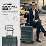 Aerolite Expandable 55x40x20cm to 55x40x23cm Ryanair Priority, Wizz Air Priority, Lufthansa Max Size Lightweight Hard Shell Carry On Hand Cabin Luggage Suitcase with 4 Wheels (FOREST GREEN)