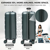 Aerolite 3-Piece Luggage Set – Lightweight Hard Shell Suitcases with 4 Dual Spinner Wheels & TSA Lock – Expandable Cabin (21”), Medium (24”), Large (28”) – Expandable Carry-On Case Included – Forest Green