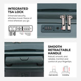 Aerolite 3-Piece Luggage Set – Lightweight Hard Shell Suitcases with 4 Dual Spinner Wheels & TSA Lock – Expandable Cabin (21”), Medium (24”), Large (28”) – Expandable Carry-On Case Included – Forest Green