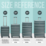 Aerolite 4-Piece ABS Lightweight Luggage Set – Expandable Cabin, Medium, Large & XL Hard Shell Suitcases with Spinner Wheels & TSA Lock – Forest Green