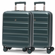 Aerolite Expandable 55x40x20cm to 55x40x23cm Ryanair Priority, Wizz Air Priority, Lufthansa Max Size Lightweight Hard Shell Carry On Hand Cabin Luggage Suitcase with 4 Wheels - Set of 2 (FOREST GREEN)