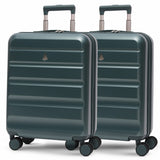 Aerolite Expandable 55x40x20cm to 55x40x23cm Ryanair Priority, Wizz Air Priority, Lufthansa Max Size Lightweight Hard Shell Carry On Hand Cabin Luggage Suitcase with 4 Wheels - Set of 2 (FOREST GREEN)