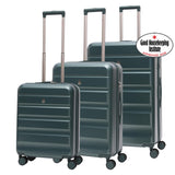 Aerolite 3-Piece Luggage Set – Lightweight Hard Shell Suitcases with 4 Dual Spinner Wheels & TSA Lock – Expandable Cabin (21”), Medium (24”), Large (28”) – Expandable Carry-On Case Included – Forest Green