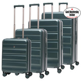 Aerolite 4-Piece ABS-polycarbonate Lightweight Luggage Set – Expandable Cabin, Medium, Large & XL Hard Shell Suitcases with Spinner Wheels & TSA Lock – Forest Green