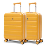 Aerolite Expandable 55x40x20cm to 55x40x23cm Ryanair Priority, Wizz Air Priority, Lufthansa Max Size Lightweight Hard Shell Carry On Hand Cabin Luggage Suitcase with 4 Wheels - Set of 2 (MANGO)