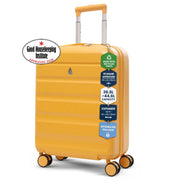 Aerolite Expandable 55x40x20cm to 55x40x23cm Ryanair Priority, Wizz Air Priority, Lufthansa Max Size Lightweight Hard Shell Carry On Hand Cabin Luggage Suitcase with 4 Wheels (MANGO)