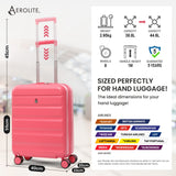 Aerolite Expandable 55x40x20cm to 55x40x23cm Ryanair Priority, Wizz Air Priority, Lufthansa Max Size Lightweight Hard Shell Carry On Hand Cabin Luggage Suitcase with 4 Wheels (PINK)
