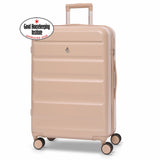 Aerolite 24” Medium 67L ABS-polycarbonate Check-In Suitcase – Lightweight Hard Shell Luggage with 4 Spinner Wheels, TSA Lock & Organised Interior – Beige