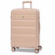Aerolite 24” Medium 67L ABS Check-In Suitcase – Lightweight Hard Shell Luggage with 4 Spinner Wheels, TSA Lock & Organised Interior – Beige