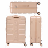 Aerolite 24” Medium 67L ABS Check-In Suitcase – Lightweight Hard Shell Luggage with 4 Spinner Wheels, TSA Lock & Organised Interior – Beige