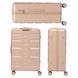 Aerolite Large 28" 100L Lightweight ABS Hard Shell Suitcase, 4 Dual Wheel Spinner, TSA Lock, Durable Check-In Hold Luggage - Beige