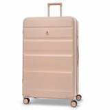 Aerolite Lightweight ABS Hard Shell 4 Wheel Spinner 4 Piece Travel Luggage Suitcase Set , Cabin + Medium + Large + Extra Large (BEIGE)