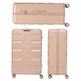 Aerolite Lightweight ABS Hard Shell 4 Wheel Spinner 4 Piece Travel Luggage Suitcase Set , Cabin + Medium + Large + Extra Large (BEIGE)