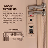 Aerolite Extra Large XL 32" 144L Lightweight ABS Hard Shell Suitcase, 4 Dual Wheel Spinner, TSA Lock, Heavy-Duty Check-In Travel Luggage - Beige
