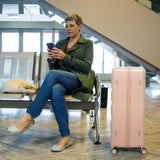 Aerolite Extra Large XL 32" 144L Lightweight ABS Hard Shell Suitcase, 4 Dual Wheel Spinner, TSA Lock, Heavy-Duty Check-In Travel Luggage - Beige