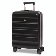 Aerolite Expandable 55x40x20cm to 55x40x23cm Ryanair Priority, Wizz Air Priority, Lufthansa Max Size Lightweight Hard Shell Carry On Hand Cabin Luggage Suitcase with 4 Wheels (BLACK)