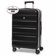 Aerolite 24” Medium 67L ABS-polycarbonate Check-In Suitcase – Lightweight Hard Shell Luggage with 4 Spinner Wheels, TSA Lock & Organised Interior – Black