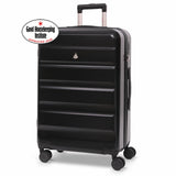 Aerolite 24” Medium 67L ABS-polycarbonate Check-In Suitcase – Lightweight Hard Shell Luggage with 4 Spinner Wheels, TSA Lock & Organised Interior – Black