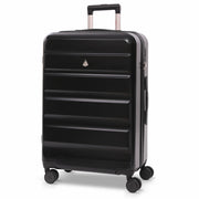 Aerolite 24” Medium 67L ABS Check-In Suitcase – Lightweight Hard Shell Luggage with 4 Spinner Wheels, TSA Lock & Organised Interior – Black