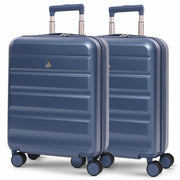 Aerolite Expandable 55x40x20cm to 55x40x23cm Ryanair Priority, Wizz Air Priority, Lufthansa Max Size Lightweight Hard Shell Carry On Hand Cabin Luggage Suitcase with 4 Wheels - Set of 2 (BLUE)