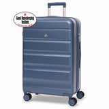 Aerolite 24” Medium 67L ABS Check-In Suitcase – Lightweight Hard Shell Luggage with 4 Spinner Wheels, TSA Lock & Organised Interior – Blue