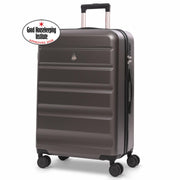Aerolite 24” Medium 67L ABS Check-In Suitcase – Lightweight Hard Shell Luggage with 4 Spinner Wheels, TSA Lock & Organised Interior – Charcoal