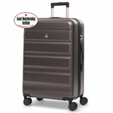 Aerolite 24” Medium 67L ABS Check-In Suitcase – Lightweight Hard Shell Luggage with 4 Spinner Wheels, TSA Lock & Organised Interior – Charcoal