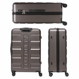 Aerolite Lightweight ABS Hard Shell 4 Wheel Spinner 3 Piece Travel Luggage Suitcase Set , Cabin + Medium + Large + Extra Large (CHARCOAL)