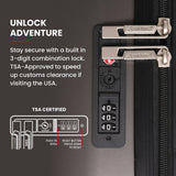 Aerolite Large 28" 100L Lightweight ABS Hard Shell Suitcase, 4 Dual Wheel Spinner, TSA Lock, Durable Check-In Hold Luggage - Charcoal