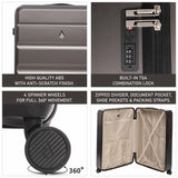 Aerolite Lightweight ABS Hard Shell 4 Wheel Spinner 3 Piece Travel Luggage Suitcase Set , Cabin + Medium + Large + Extra Large (CHARCOAL)