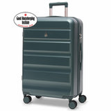 Aerolite 24” Medium 67L ABS-polycarbonate Check-In Suitcase – Lightweight Hard Shell Luggage with 4 Spinner Wheels, TSA Lock & Organised Interior – Forest Green