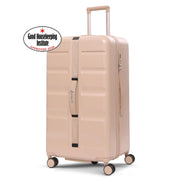 Aerolite 101L Extra Large Hard Shell Trunk Suitcase – Deep Packing, 4+1 Spinner Wheels, TSA Lock  - Beige