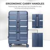 Aerolite 101L Large Trunk Suitcase with 4+1 Spinner Wheels, ABS Hard Shell Luggage with TSA Lock, Lightweight Check-in Travel Suitcase Trunk - Blue