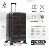 Aerolite 101L Large Trunk Suitcase with 4+1 Spinner Wheels, ABS Hard Shell Luggage with TSA Lock, Lightweight Check-in Travel Suitcase Trunk - Charcoal