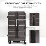 Aerolite 101L Large Trunk Suitcase with 4+1 Spinner Wheels, ABS Hard Shell Luggage with TSA Lock, Lightweight Check-in Travel Suitcase Trunk - Charcoal