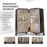 Aerolite 101L Large Trunk Suitcase with 4+1 Spinner Wheels, ABS Hard Shell Luggage with TSA Lock, Lightweight Check-in Travel Suitcase Trunk - Charcoal